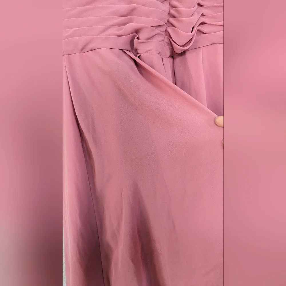 AW Bridal Becky Bridesmaid Prom Wedding Guest Midi Date Dress,10, Rose - Picture 4 of 8